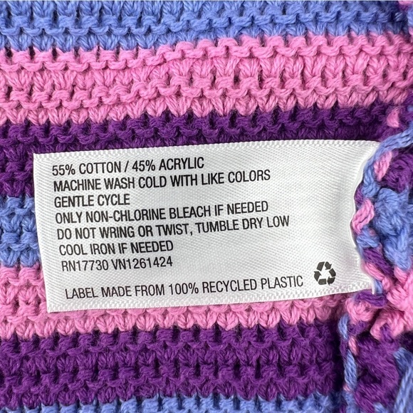 Wild Fable Purple Pink Striped Knit Halter Mini Dress Size Large Women’s - Picture 5 of 5